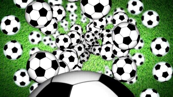 下落的足球动画背景渲染阿尔法通道循环