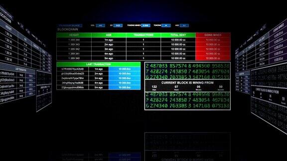模拟加密货币区块链屏幕