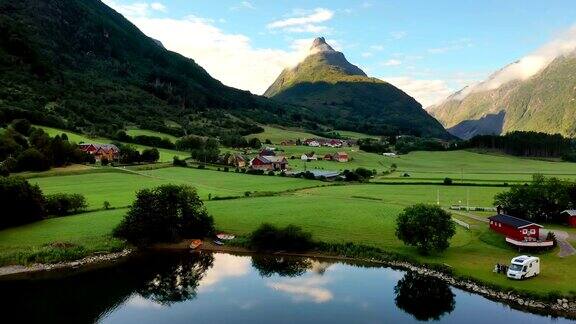 航拍挪威美丽的大自然