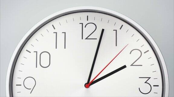 时间流逝白色挂钟显示两点的时间