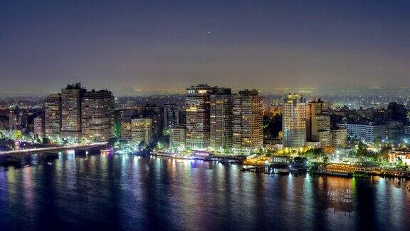 开罗埃及江边夜景