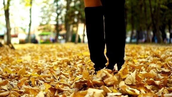 秋天在公园里散步