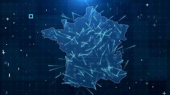 法国地图连接完整细节4K背景