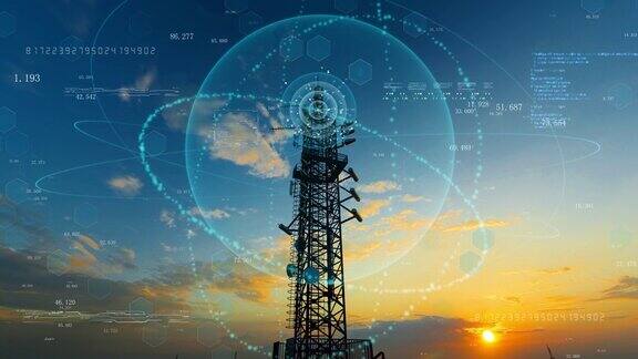 5g基站无线通信信号塔传输的信号