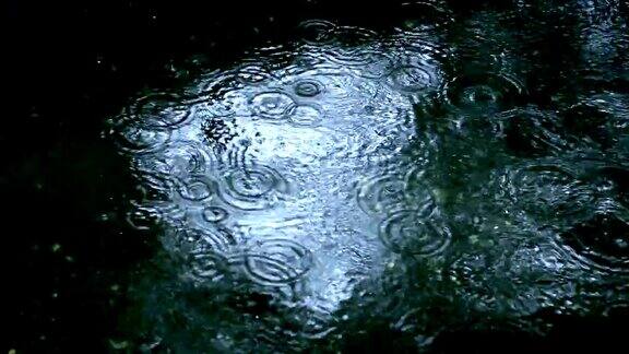 雨滴落入水中
