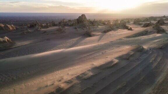 沙漠的无人机视频