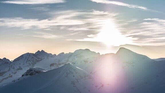 日落冬季拉西亚拉山脉时间流逝4k