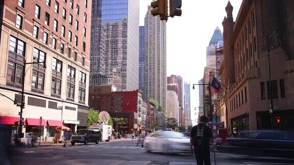 日光曼哈顿十字路口从纽约4k时间流逝