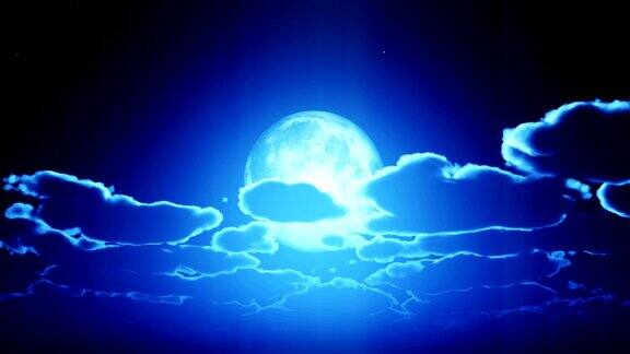 圆月夜天空云4k