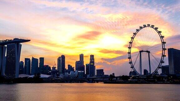 高清延时:新加坡城市日落