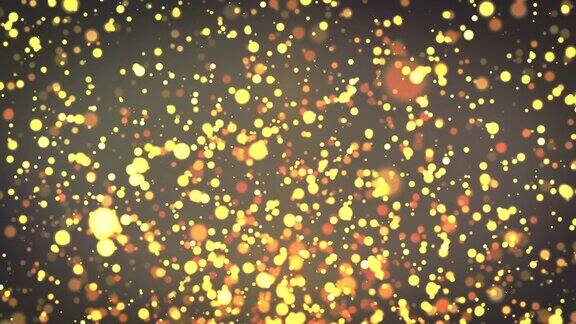 黄色金色和橙色颗粒背景尘埃颗粒与真正的镜头光晕