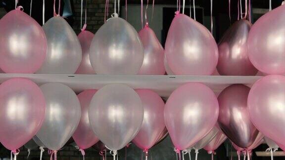 粉色和灰色闪闪发光的派对气球情人节房间装饰银色氦气球新房装饰心形充气球充气氦气球新娘字