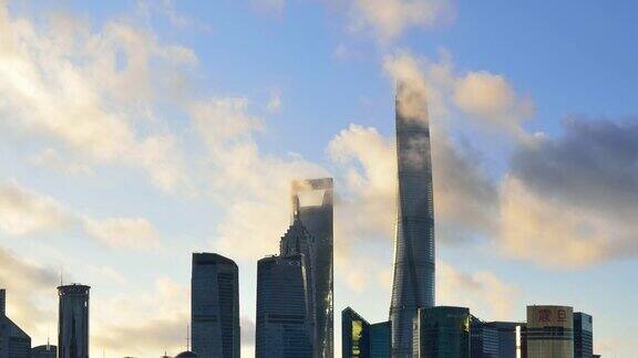 4K时光流逝:上海地标摩天大楼