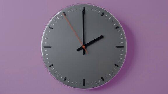 时钟面Timelaplse全旋转紫红色背景