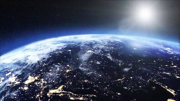 夜间地球的卫星图像