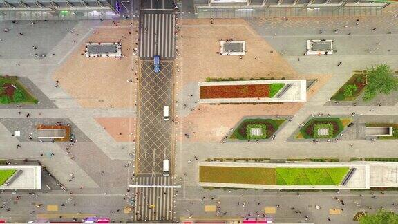 白天时间深圳市著名商业街高空俯视图4k中国