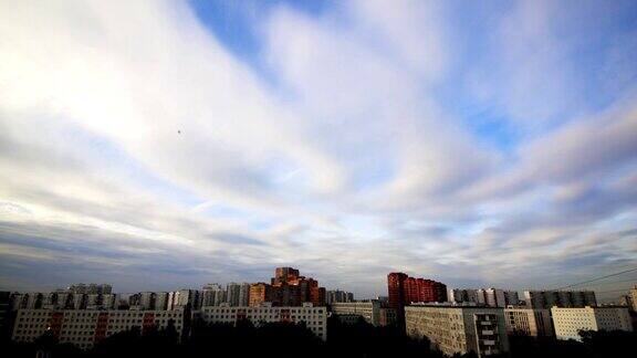 日落天空云朵闭合