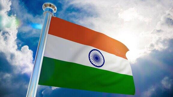 4K-印度国旗|可循环股票视频