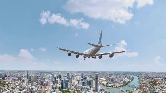 飞机在澳大利亚布里斯班起飞和降落飞机
