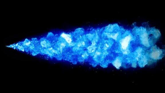 蓝色爆炸发光火焰粒子循环动画