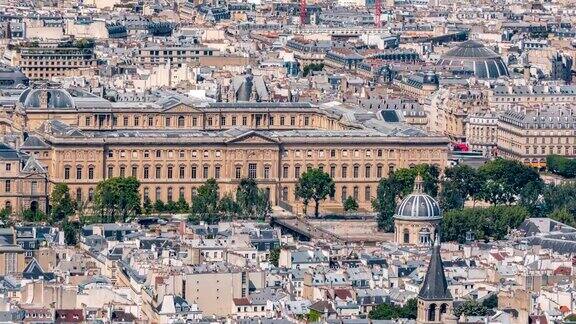 从蒙帕纳斯塔的观景台俯瞰巴黎的欧洲大城市的主要地标法国巴黎