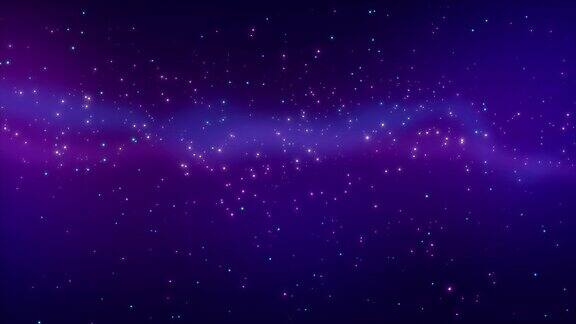 星空深蓝色的运动图形背景与星星闪烁闪烁的宇宙空间银河闪耀的星光4k股票循环动画