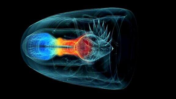喷气发动机x射线蓝色透明带温度图