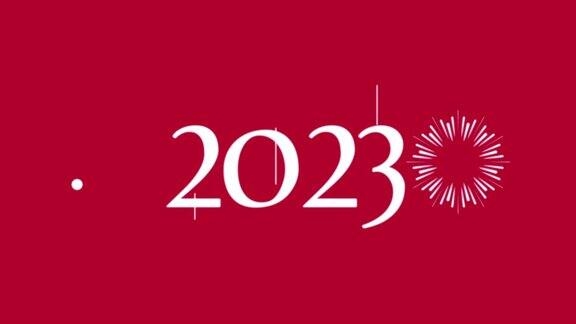 4K新年2022动画-烟花-粉色背景