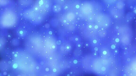 美丽的蓝色闪亮粒子雨运动灯光亮度插图夜晚背景艺术空间散景速度矩阵魔术效果背景动画