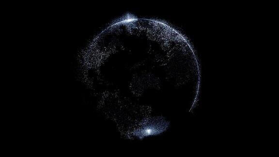 从发光的点和粒子中抽象出地球球体