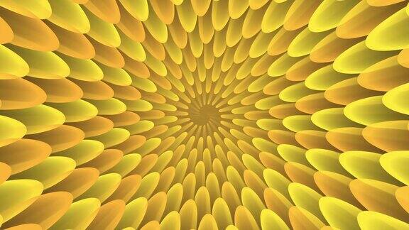 黄色阳光花卉螺旋动画背景