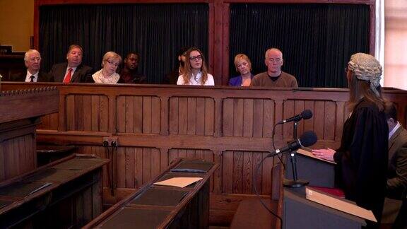 4K:法院-女律师大律师向陪审团讲话