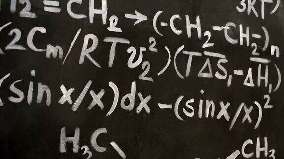 化学和数学方程式墙房间背景