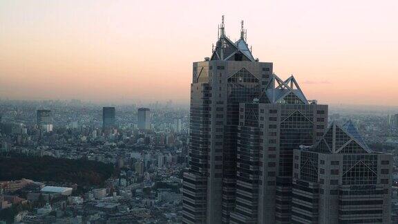我在东京拍了一张日落的照片