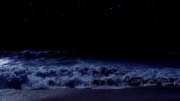 星空下的海浪