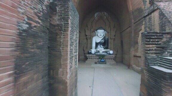 Dhammayangyi寺内佛像鸟瞰图蒲甘缅甸