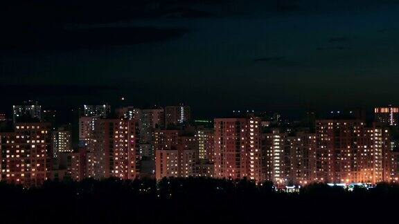 城市的建筑夜空时光流逝