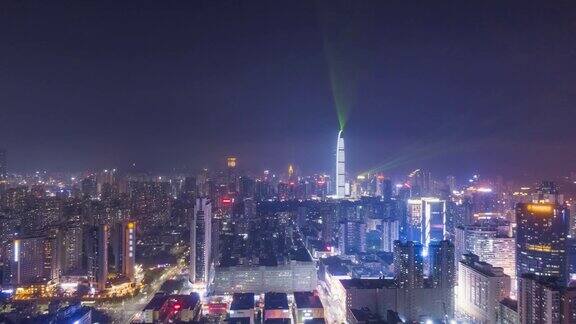 深圳夜景福田区和罗湖区中国空中HyperLapseTimeLapse