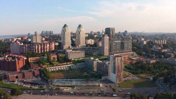 鸟瞰图Dnipro城市中心乌克兰