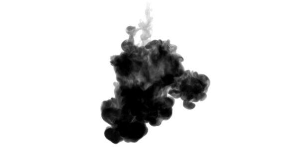 一墨流动注入黑色染料云雾或烟雾墨以慢动作注入白色墨水在水中流动墨色背景或烟雾背景为墨水效果使用光磨如阿尔法蒙版