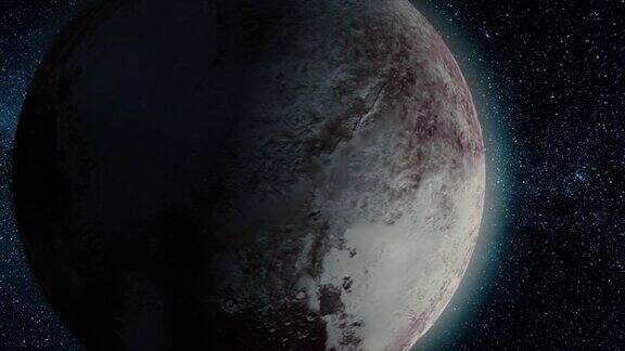 行星冥王星美丽的3d动画冥王星行星旋转与阿尔法通道冥王星的动画