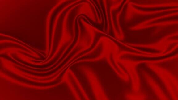 摘要红色真丝织物无缝环布缎纹理抽象波浪动画FullHD