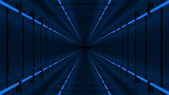 蓝色环形光泽背景隧道