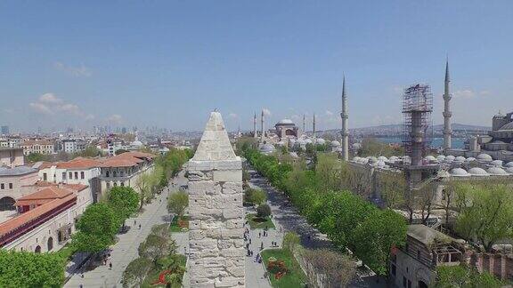 土耳其伊斯坦布尔苏丹艾哈迈德广场鸟瞰图2015年7月21日