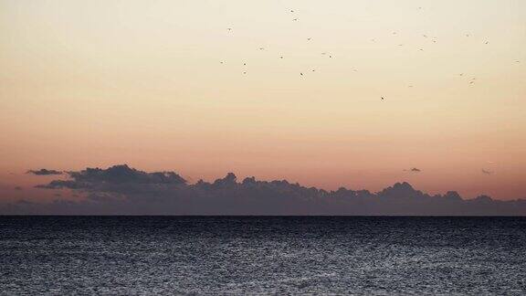 海面上的日落时间流逝