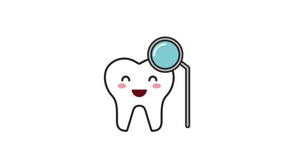 快乐牙齿与卫生工具