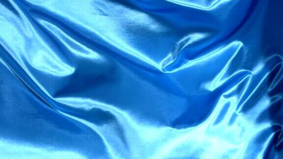 蓝色布料正在飘动