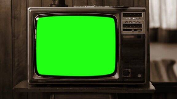 20世纪80年代的电视绿屏深褐色的基调