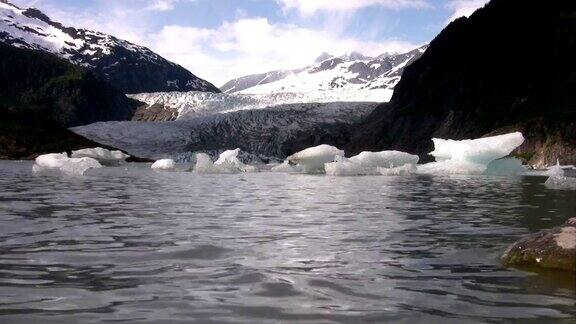 冰川湖阿拉斯加冰山全球变暖海平面上升
