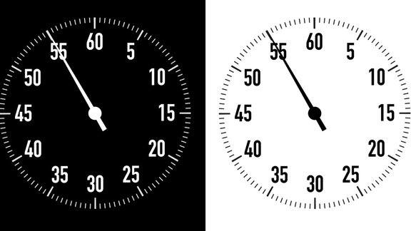 双10秒倒计时秒表图形上的黑白背景